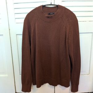 Quince Cappuccino Mock Neck Cotton Sweater Medium